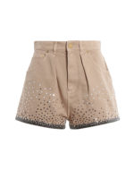 Shorts in denim con paillettes