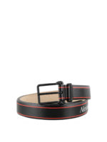 Cintura in pelle liscia stampa logo