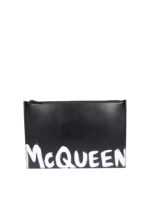 Clutch in pelle con logo Graffiti