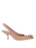 Decollete in pelle con borchie a punta