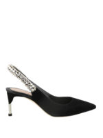 Slingback in camoscio con cristalli