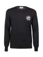 Pull girocollo con ricamo Skull