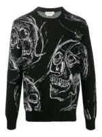 Pull girocollo con intarsio Skull