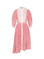 Abito chemisier a righe rosse bianche