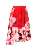 Gonna asimmetrica floreale rossa