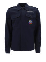 Camicia con logo ricamato e patch Skull