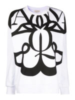 Felpa in cotone con stampa a contrasto