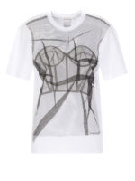 T-shirt stampa corsetto