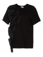 T-shirt con rosa drappeggiata