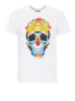 T-shirt in jersey organico con stampa teschio