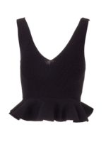 Top peplum cropped nero