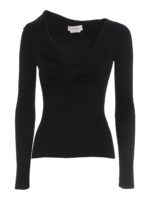 Pullover in lana con dettaglio arricciato