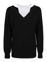 Maglia off-the-shoulder in lana merinos