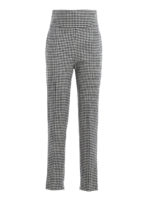 Pantaloni in misto cotone in pied de poule