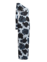 Abito monospalla con stampa floreale