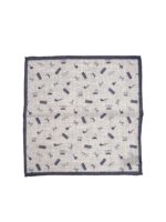 Pochette grigia con dettagli blu