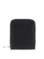 Portafoglio zip around in pelle nera