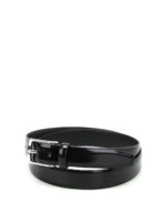 Cintura in pelle spazzolata nera