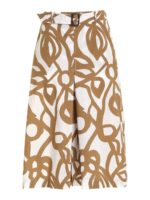 Pantalone crop beige e marrone
