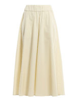 Pantaloni a gamba ampia in popeline