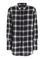 Camicia a quadri grigia e bianca