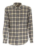 Camicia button down Robert beige e blu