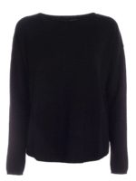 Pullover over fit crop nero