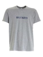 T-shirt grigia con stampa blu