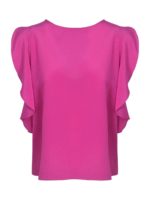 Top fucsia con volant
