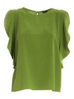 Top in seta verde