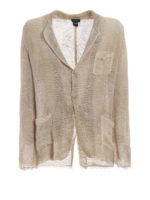 Giacca beige in lino e cotone