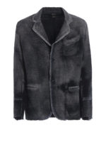 Blazer grigio scuro in cotone e pura canapa