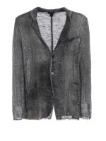 Giacca grigio scuro in lino e cotone