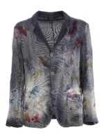Blazer misto lino con stampa floreale