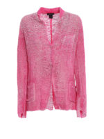 Giacca in lino e cotone a rete con borchie