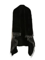 Poncho con interno in pelliccia