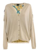 Cardigan in cashmere e seta con foulard