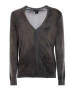 Cardigan in cashmere e seta tinto sfumato