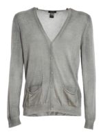 Cardigan tinto a mano in misto cachemire