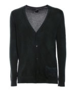 Cardigan in cashmere vintage verde giungla