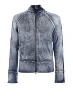 Cardigan con zip in misto lino