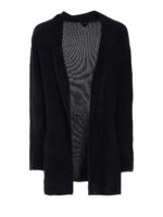 Cardigan in merino a coste oblique