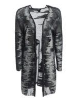 Cardigan con intarsio effetto pilling