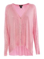 Cardigan in misto seta a costine