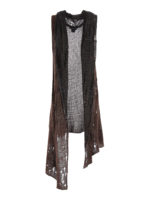 Gilet lungo in cashmere e seta con borchie