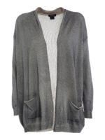 Cardigan aperto in punto rasato di cashmere