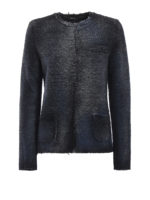 Giacca girocollo in misto lana spigata