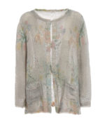 Giacca double in misto lino con stampa fiori