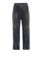 Pantaloni culotte plissettati in cotone