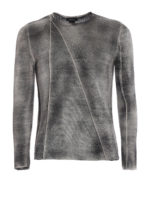 Maglia marrone in lino con cuciture a vista